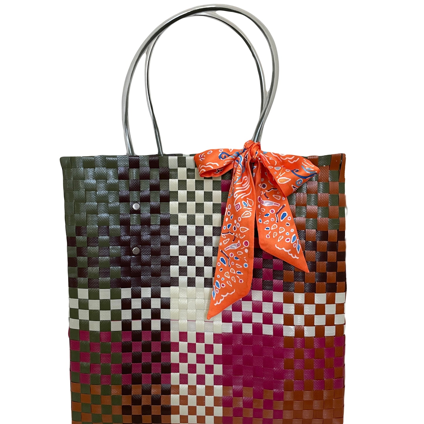 Zuncho bag brown, beige, cherry and military green